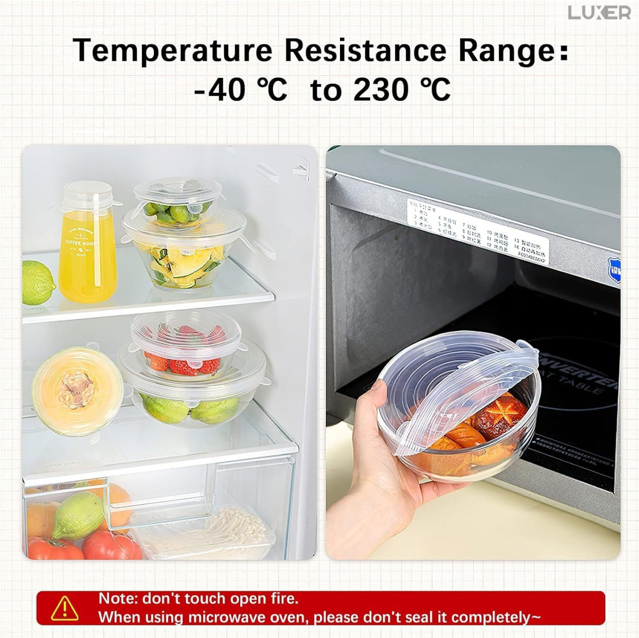 Set 6 Capace din Silicon Pentru Boluri, Vase sau Alte Recipiente, Flexibile, Reutilizabile, Transparent, Luxer [10]