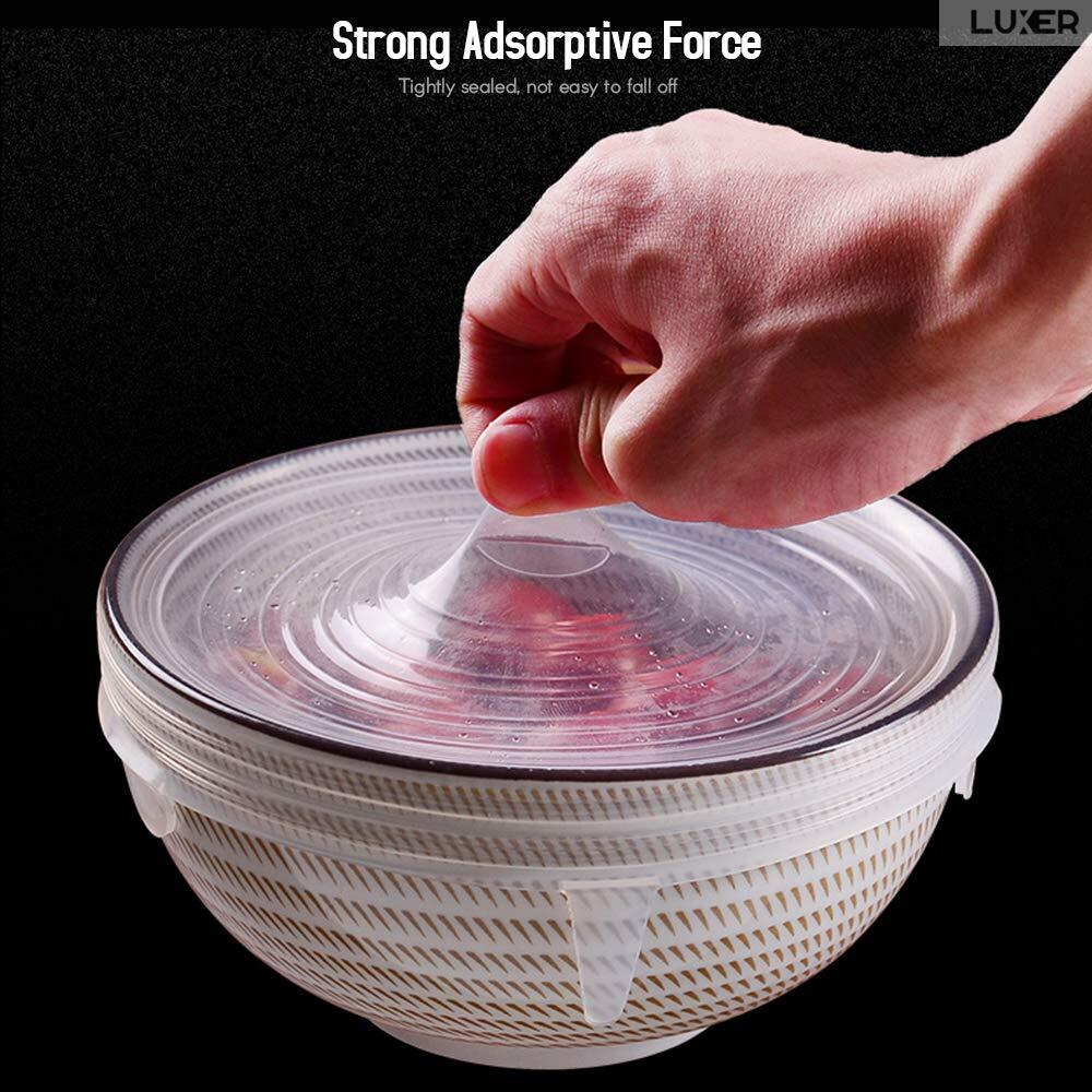 Set 6 Capace din Silicon Pentru Boluri, Vase sau Alte Recipiente, Flexibile, Reutilizabile, Transparent, Luxer [2]