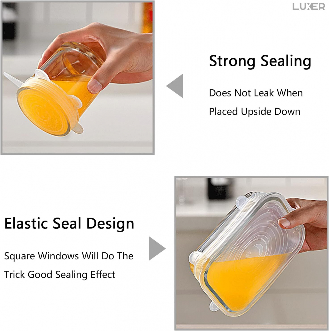 Set 6 Capace din Silicon Pentru Boluri, Vase sau Alte Recipiente, Flexibile, Reutilizabile, Transparent, Luxer [12]