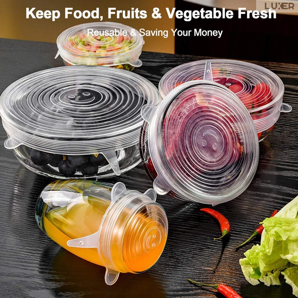 Set 6 Capace din Silicon Pentru Boluri, Vase sau Alte Recipiente, Flexibile, Reutilizabile, Transparent, Luxer [5]