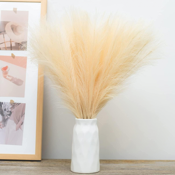Set 6 Fire Iarba de Pampas Artificiala Din Matase Pentru Decoratiuni Casa, Birou sau Evenimente, Alb, Gri, Bej, Roz, Luxer, plante/flori decorative ornamentale, ornament interior, frunze decor pentru botez/nunta dedeman jysk leroy luxer [7]