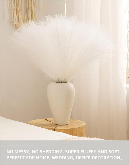Set 6 Fire Iarba de Pampas Artificiala Din Matase Pentru Decoratiuni Casa, Birou sau Evenimente, Alb, Gri, Bej, Roz, Luxer, plante/flori decorative ornamentale, ornament interior, frunze decor pentru botez/nunta dedeman jysk leroy luxer [5]