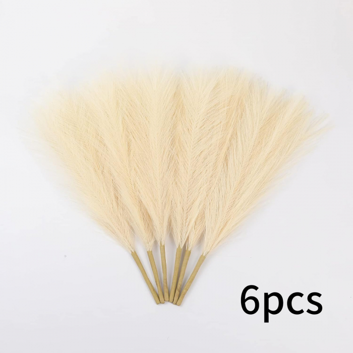 Set 6 Fire Iarba de Pampas Artificiala Din Matase Pentru Decoratiuni Casa, Birou sau Evenimente, Alb, Gri, Bej, Roz, Luxer, plante/flori decorative ornamentale, ornament interior, frunze decor pentru botez/nunta dedeman jysk leroy luxer [9]