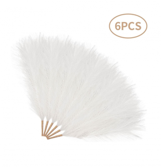 Set 6 Fire Iarba de Pampas Artificiala Din Matase Pentru Decoratiuni Casa, Birou sau Evenimente, Alb, Gri, Bej, Roz, Luxer, plante/flori decorative ornamentale, ornament interior, frunze decor pentru botez/nunta dedeman jysk leroy luxer [11]