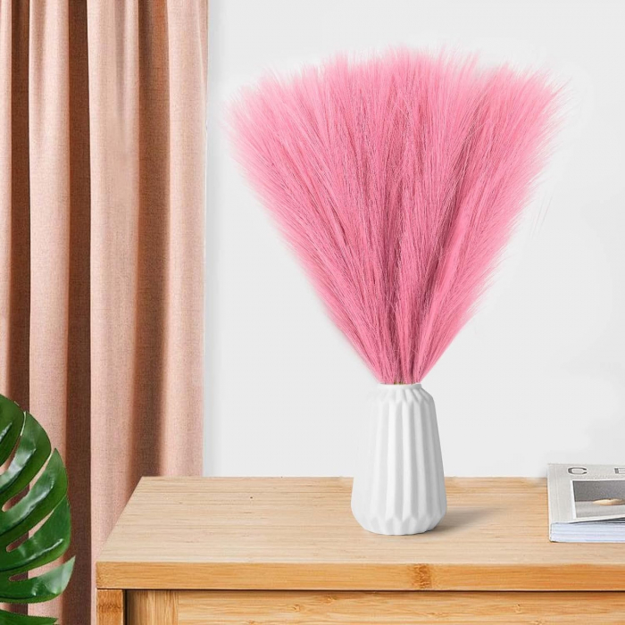 Set 6 Fire Iarba de Pampas Artificiala Din Matase Pentru Decoratiuni Casa, Birou sau Evenimente, Alb, Gri, Bej, Roz, Luxer, plante/flori decorative ornamentale, ornament interior, frunze decor pentru botez/nunta dedeman jysk leroy luxer [3]