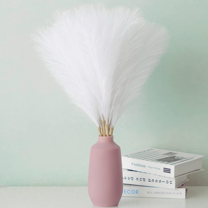 Set 6 Fire Iarba de Pampas Artificiala Din Matase Pentru Decoratiuni Casa, Birou sau Evenimente, Alb, Gri, Bej, Roz, Luxer, plante/flori decorative ornamentale, ornament interior, frunze decor pentru botez/nunta dedeman jysk leroy luxer [3]