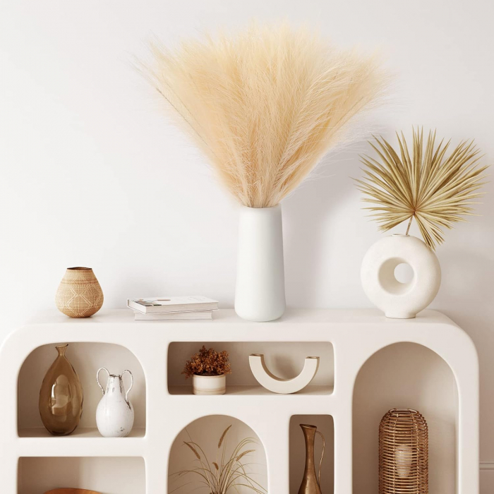 Set 6 Fire Iarba de Pampas Artificiala Din Matase Pentru Decoratiuni Casa, Birou sau Evenimente, Alb, Gri, Bej, Roz, Luxer, plante/flori decorative ornamentale, ornament interior, frunze decor pentru botez/nunta dedeman jysk leroy luxer [11]