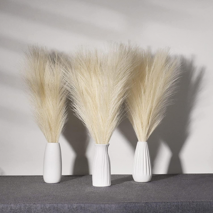 Set 6 Fire Iarba de Pampas Artificiala Din Matase Pentru Decoratiuni Casa, Birou sau Evenimente, Alb, Gri, Bej, Roz, Luxer, plante/flori decorative ornamentale, ornament interior, frunze decor pentru botez/nunta dedeman jysk leroy luxer [13]