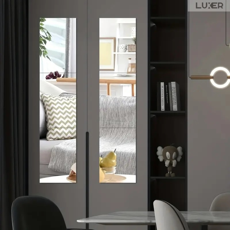 Set Oglinzi Acrilice Autoadezive Luxer, Model Dreptunghi, Dimensiuni 15x10 cm, Silver,  oglinda acrilica perete mare decortiva dedeman dormitor rama ikea baie dedeman jysk ieftin pret emag mobexpert moderne ieftine leroy merlin autocolant dreptunghi luxer [3]