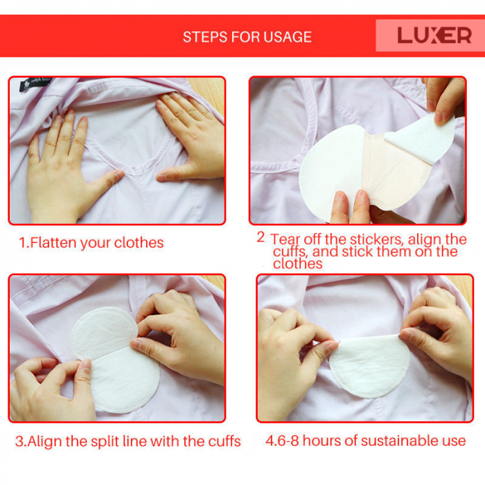 Set 60 Absorbante Subtiri Subrat Autoadezive Pentru Transpiratie Axila, Unisex, 12x9.5 cm, Luxer, absorbant pentru suprat dm subtiri eficiente dr max farmacia tei carrefour auchan absorbante pentru transpiratie zilnice discreet ieftine [5]