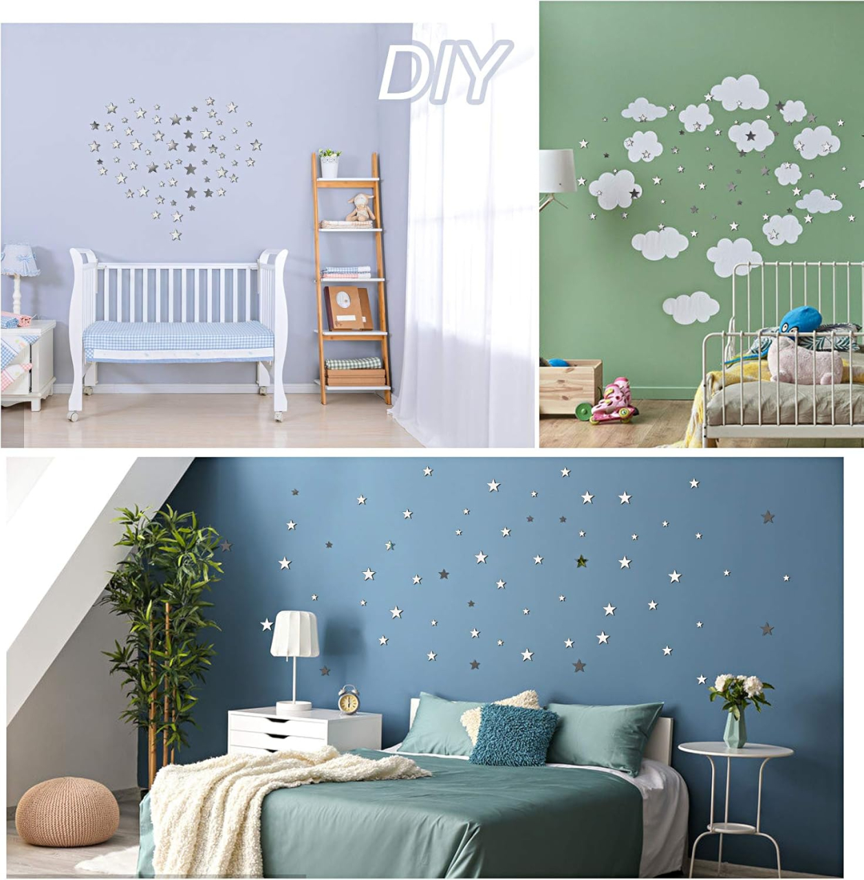 Set 86 Oglinzi Acrilice Autoadezive, Model Stele, Oglinda Decorativa Perete/Mobila pentru Hol Living Baie, Multiple Dimensiuni, Luxer [4]