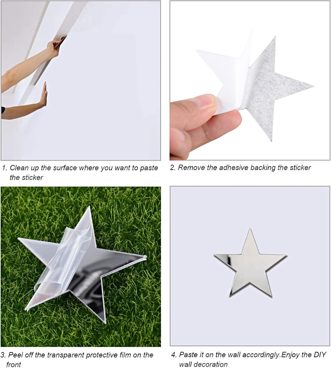 Set 86 Oglinzi Acrilice Autoadezive, Model Stele, Oglinda Decorativa Perete/Mobila pentru Hol Living Baie, Multiple Dimensiuni, Luxer [7]