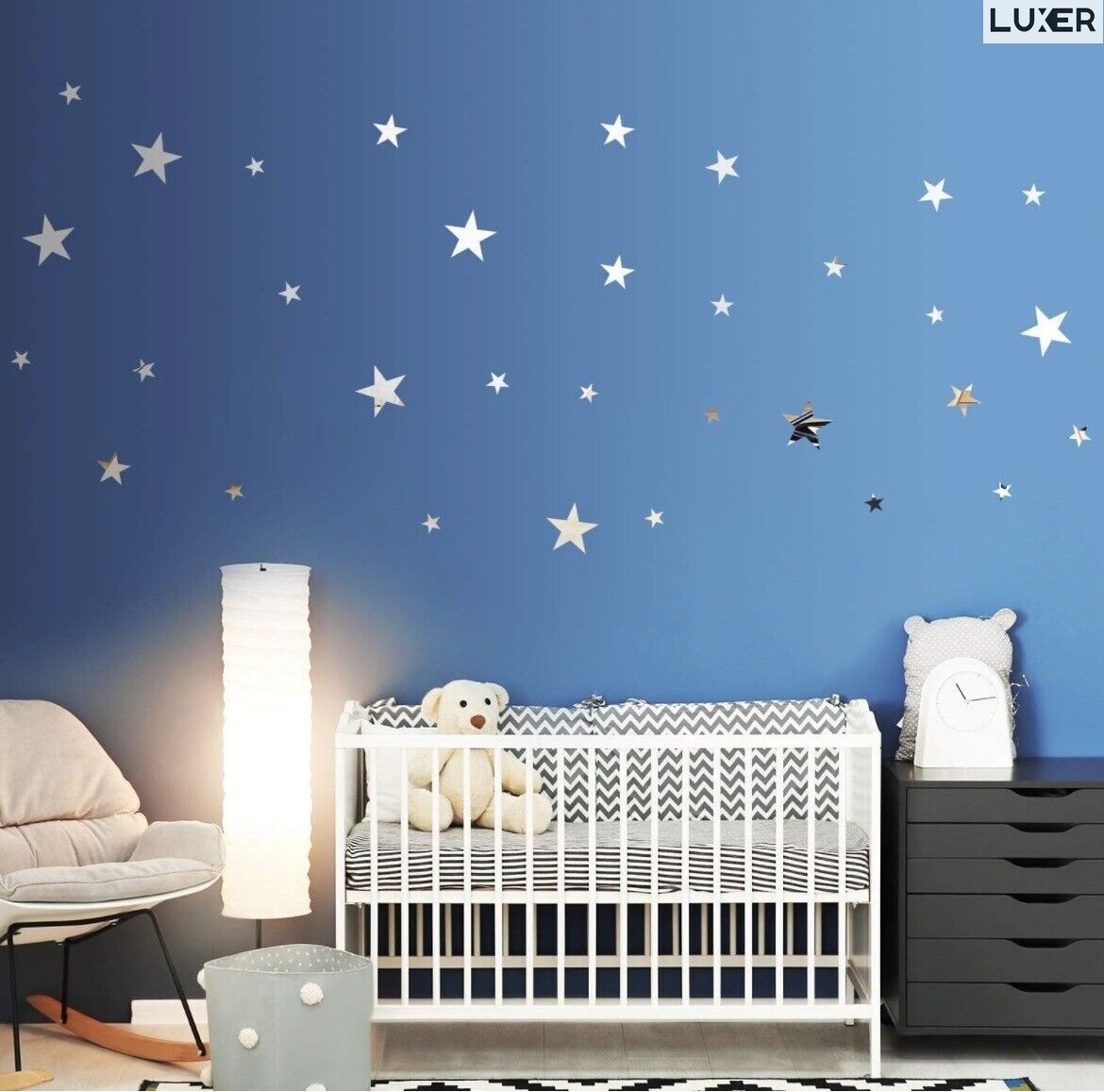 Set 86 Oglinzi Acrilice Autoadezive, Model Stele, Oglinda Decorativa Perete/Mobila pentru Hol Living Baie, Multiple Dimensiuni, Luxer [4]