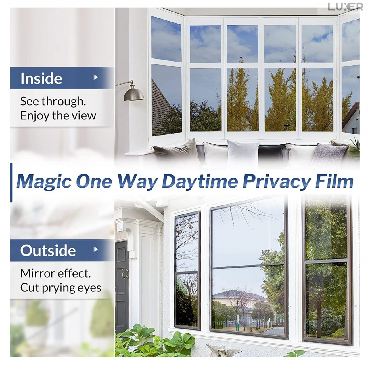 Set Folii Autoadezive pentru Geamuri Termopan, Tip Oglinda, Protectie Solara UV, Efect Privacy, One Way Mirror Window Film, Autocolanta, Pentru Casa/Cladiri, Dimensiuni 200 x 60 cm, Silver/Argintiu, Silver, Folie Geam sa nu se vada din exterior, sa nu se vada in casa, autocolant geam termopan leroy merlin dedeman, protectie solara ferestre luxer [10]