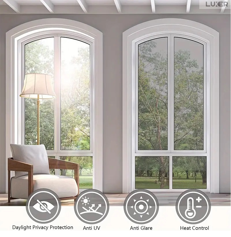 Set Folii Autoadezive pentru Geamuri Termopan, Tip Oglinda, Protectie Solara UV, Efect Privacy, One Way Mirror Window Film, Autocolanta, Pentru Casa/Cladiri, Dimensiuni 200 x 60 cm, Silver/Argintiu, Silver, Folie Geam sa nu se vada din exterior, sa nu se vada in casa, autocolant geam termopan leroy merlin dedeman, protectie solara ferestre luxer [4]