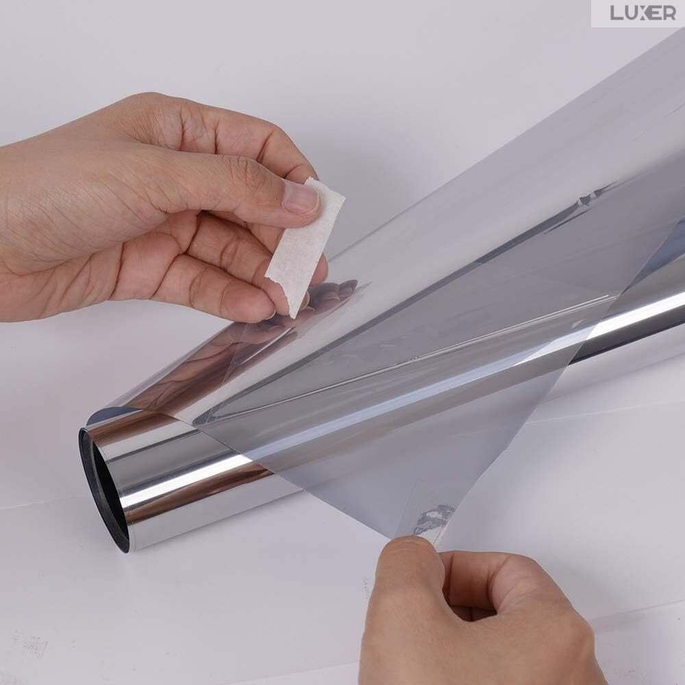 Set Folii Autoadezive pentru Geamuri Termopan, Tip Oglinda, Protectie Solara UV, Efect Privacy, One Way Mirror Window Film, Autocolanta, Pentru Casa/Cladiri, Dimensiuni 200 x 60 cm, Silver/Argintiu, Silver, Folie Geam sa nu se vada din exterior, sa nu se vada in casa, autocolant geam termopan leroy merlin dedeman, protectie solara ferestre luxer [3]