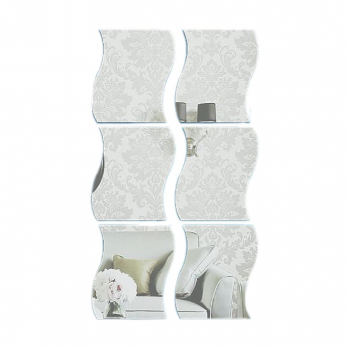 Set oglinzi acrilice valuri Luxer oglinzi decorative de perete oglinda hol oglinzi dedeman pentru camera din acril decorativa ikea decor mobexpert jysk emag dormitor living autoadezive oglinda aurie moderne rezistente auriu [7]