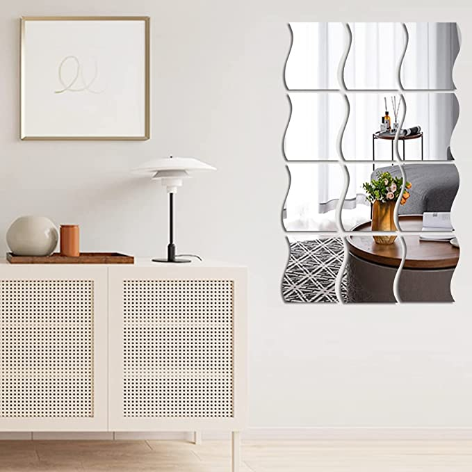 Set oglinzi acrilice valuri Luxer oglinzi decorative de perete oglinda hol oglinzi dedeman pentru camera din acril decorativa ikea decor mobexpert jysk emag dormitor living autoadezive oglinda aurie moderne rezistente auriu [4]