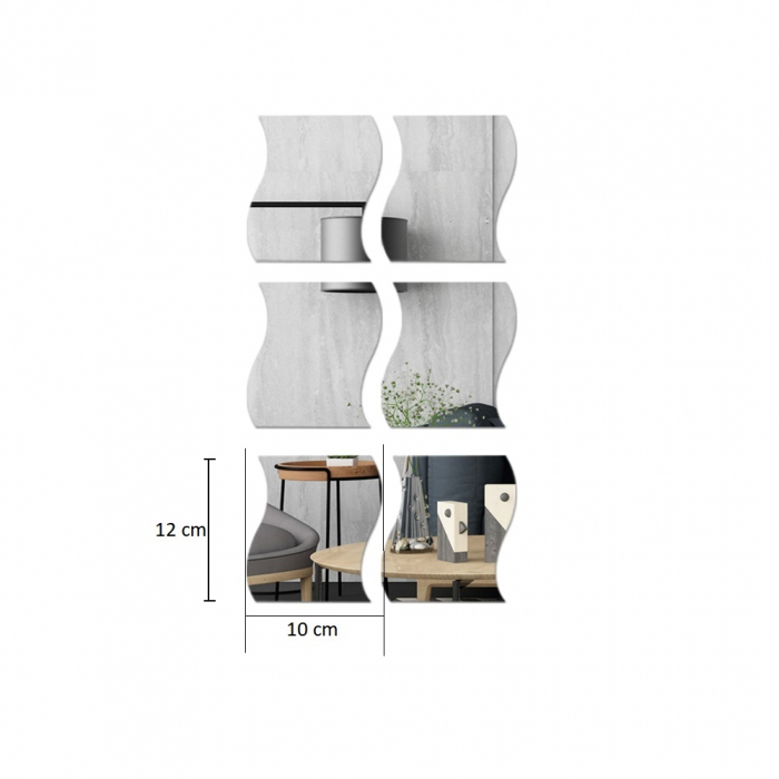 Set oglinzi acrilice valuri Luxer oglinzi decorative de perete oglinda hol oglinzi dedeman pentru camera din acril decorativa ikea decor mobexpert jysk emag dormitor living autoadezive oglinda aurie moderne rezistente auriu [10]