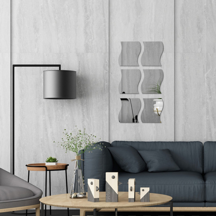 Set oglinzi acrilice valuri Luxer oglinzi decorative de perete oglinda hol oglinzi dedeman pentru camera din acril decorativa ikea decor mobexpert jysk emag dormitor living autoadezive oglinda aurie moderne rezistente auriu [3]