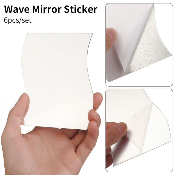 Set oglinzi acrilice valuri Luxer oglinzi decorative de perete oglinda hol oglinzi dedeman pentru camera din acril decorativa ikea decor mobexpert jysk emag dormitor living autoadezive oglinda aurie moderne rezistente auriu [11]