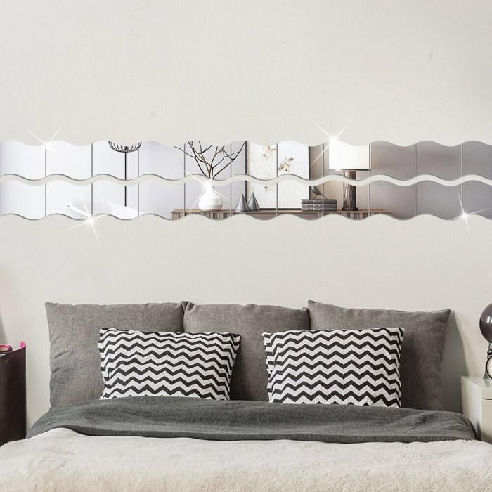 Set oglinzi acrilice valuri Luxer oglinzi decorative de perete oglinda hol oglinzi dedeman pentru camera din acril decorativa ikea decor mobexpert jysk emag dormitor living autoadezive oglinda aurie moderne rezistente auriu [1]