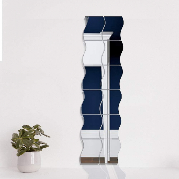 Set oglinzi acrilice valuri Luxer oglinzi decorative de perete oglinda hol oglinzi dedeman pentru camera din acril decorativa ikea decor mobexpert jysk emag dormitor living autoadezive oglinda aurie moderne rezistente auriu [6]