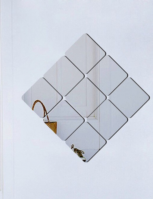 Set oglinzi acrilice patrate Luxer, 15x15 cm, silver, oglinda perete pentru hol stil dedeman ikea jysk alba moderne mari ieftine dormitor sufragerie living leroy merlin oglinda adeziva anticadere din bucati ieftine luxer [3]