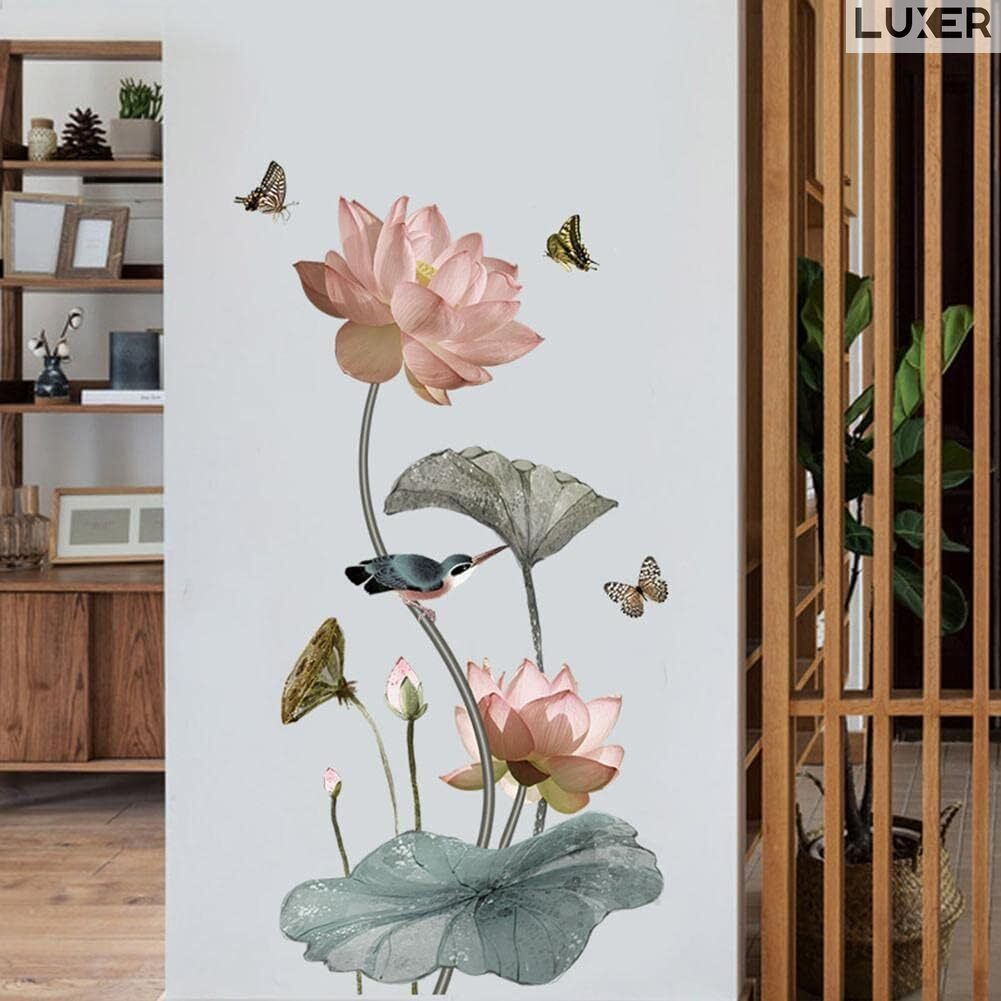 Sticker Autoadeziv Decorativ cu Model Floral: Lily Flower / Floarea de Liliac, Multisuprafete, Dimensiuni: 120 x 65 cm, Luxer,Stickere Perete Autocolante Pentru Orice Suprafata cu Flori emag jumbo leroy pepco hornbach jysk luxer [2]