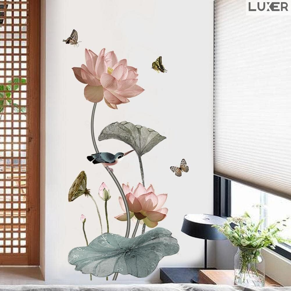 Sticker Autoadeziv Decorativ cu Model Floral: Lily Flower / Floarea de Liliac, Multisuprafete, Dimensiuni: 120 x 65 cm, Luxer,Stickere Perete Autocolante Pentru Orice Suprafata cu Flori emag jumbo leroy pepco hornbach jysk luxer [5]