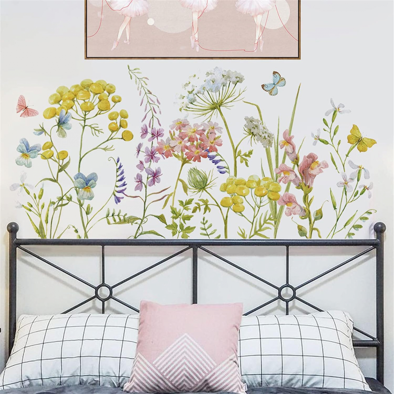 Sticker Autoadeziv Decorativ cu Model Floral: Wildflower, Multisuprafete, Dimensiuni: 60 x 30 cm, Luxer, Stickere Decorative pentru Perete Autocolant cu model Floral pentru Domitor/Bucatarie/Living/Hol cu Flori si Natura Vie Verde si Galben Luxer [6]