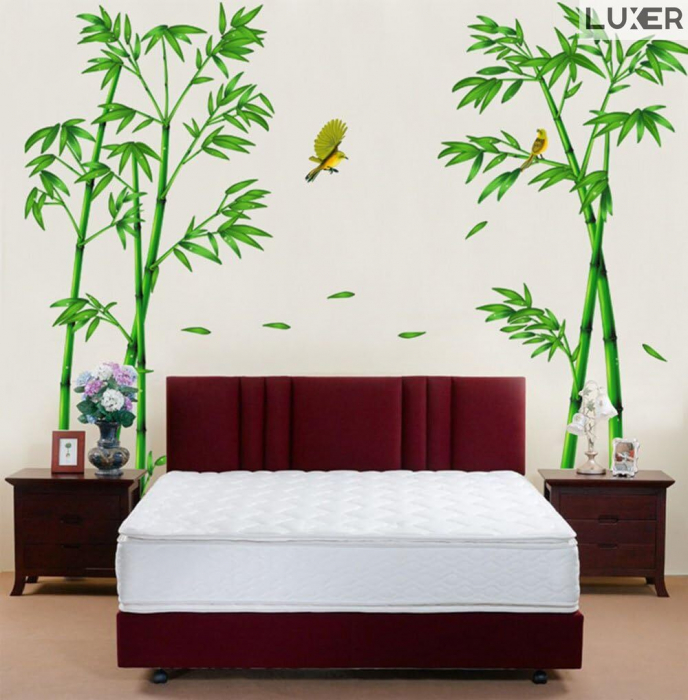 Sticker Autocolant Decorativ Perete/Mobila Model Bambus si Pasari Colibry, Dimensiuni 295x165 cm, Luxer, stickere perete decorative autocolant natura pentru copii adulti emag jumbo hornach leroy jysk ieftine luxer [8]