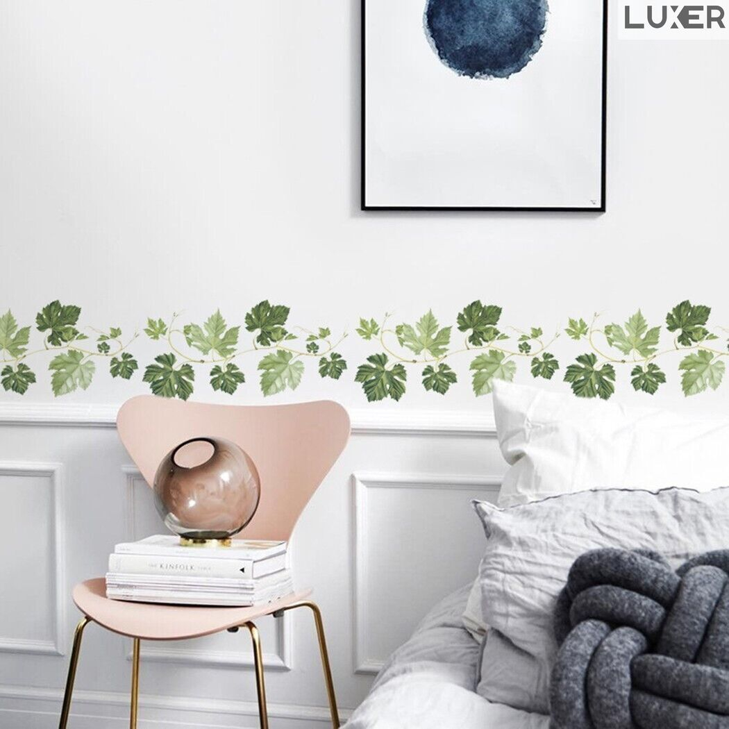 Sticker Decorativ Autoadeziv pentru Perete/ Mobila / Geam cu Model Floral : Green Leaf, Multisuprafete, Dimensiuni: 58x14 cm, Dedeman, Leroy, Jysk, Luxer [1]