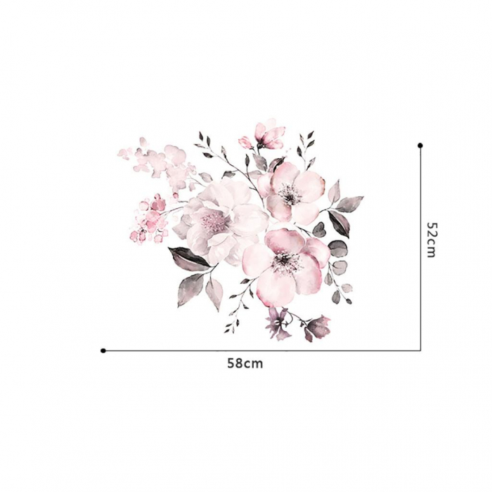 Sticker decorativ cu Flori de Cires Luxer, Autocolant Cherry Blossom, 58x52 cm, stickere perete flori mici, flori de cires 3d fete leroy merlin emag dedeman Luxer [10]