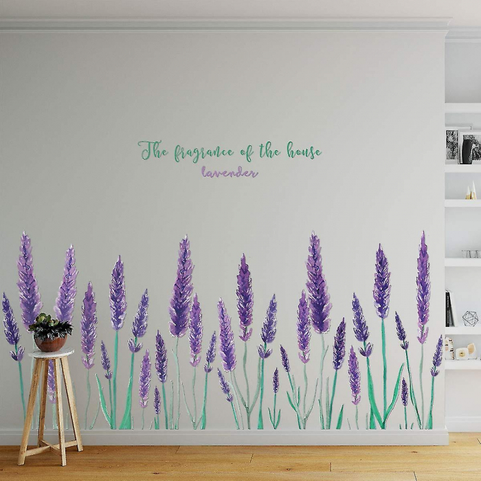 Sticker decorativ cu Flori de Lavanda Luxer, Autocolant Purple Lavander, stickere decorative copii adulti personalizat dormitor floral lavanda bucatarie living dedeman jumbo leroy merlin luxer ieftin [5]