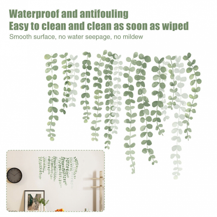 Sticker Decorativ cu Frunze de Eucalipt Luxer, Autocolant perete pentru copii Eucalyptus Leaves, 55x45 cm, stickere perete dedeman flori personalizat pepco emag personalizate ieftine natura plante exotice merlin mickey mouse autocolante pentru sufragerie living luxer [7]