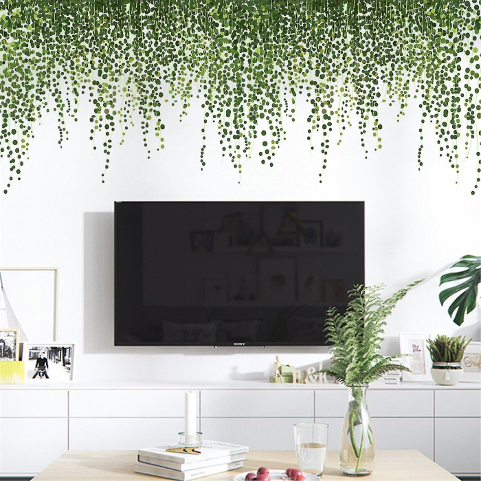 Sticker Decorativ cu Frunze de Iedera Curgatoare Luxer, Autocolant perete Hanging Ivy, 70x30 cm, stickere perete dedeman flori personalizat pepco emag personalizate ieftine natura plante exotice merlin mickey mouse autocolante pentru sufragerie living luxer [5]