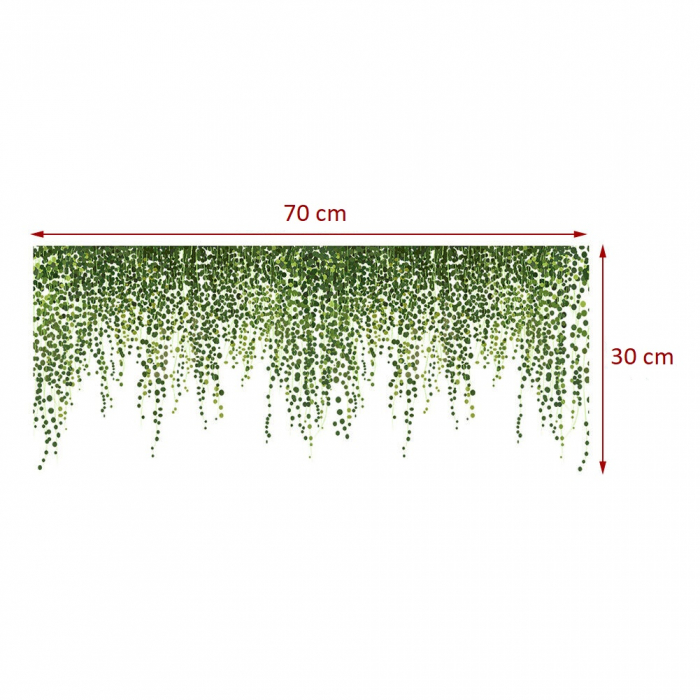 Sticker Decorativ cu Frunze de Iedera Curgatoare Luxer, Autocolant perete Hanging Ivy, 70x30 cm, stickere perete dedeman flori personalizat pepco emag personalizate ieftine natura plante exotice merlin mickey mouse autocolante pentru sufragerie living luxer [7]
