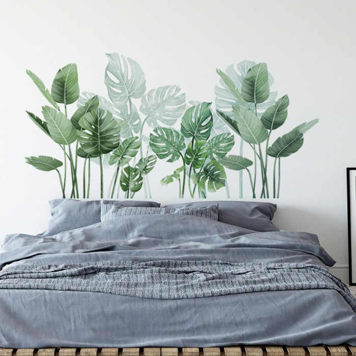 Sticker Decorativ cu Frunze de Philodendron Luxer, Autocolant perete Philodendron cu frunza rupta, 105x52 cm, stickere perete dedeman flori personalizat pepco emag personalizate ieftine natura plante exotice merlin mickey mouse autocolante pentru sufragerie living luxer [6]