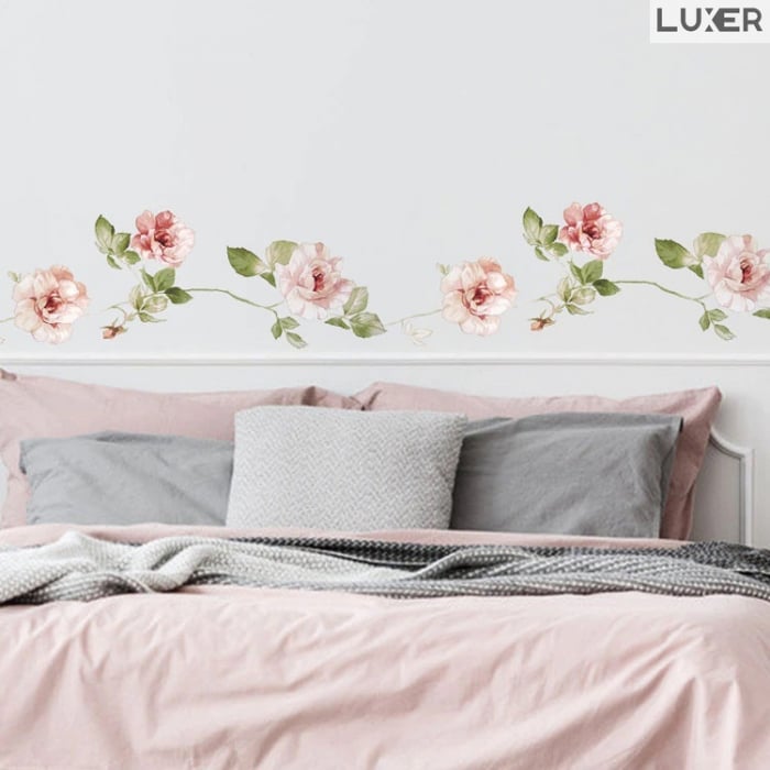 Sticker Decorativ Cu Model Floral Pentru Design Interior Wild Roses, Autoadeziv Multisuprafete, Dimensiuni 100x17.5 cm, Luxer [1]
