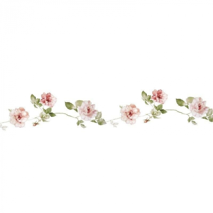 Sticker Decorativ Cu Model Floral Pentru Design Interior Wild Roses, Autoadeziv Multisuprafete, Dimensiuni 100x17.5 cm, Luxer [6]