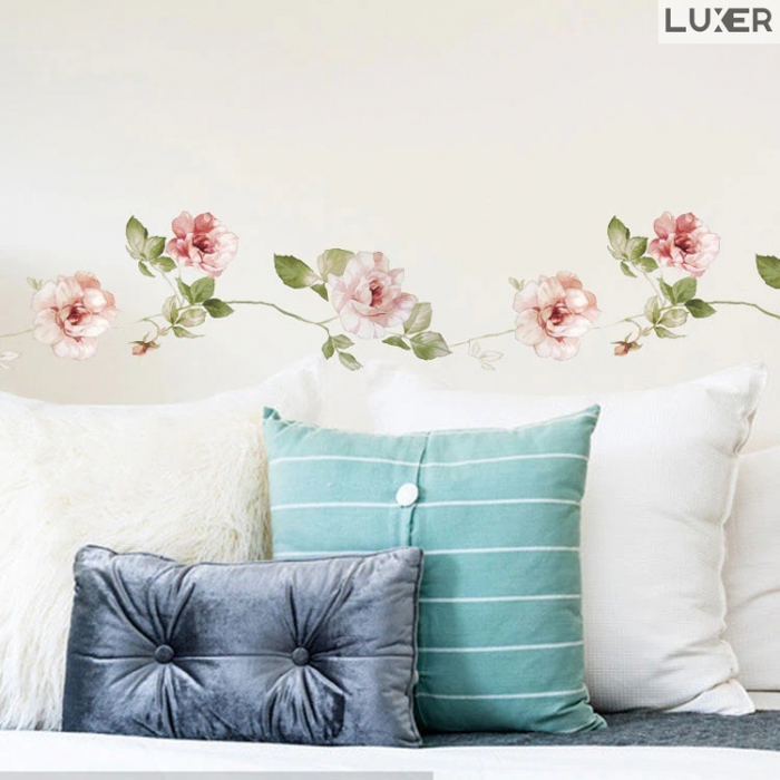 Sticker Decorativ Cu Model Floral Pentru Design Interior Wild Roses, Autoadeziv Multisuprafete, Dimensiuni 100x17.5 cm, Luxer [3]