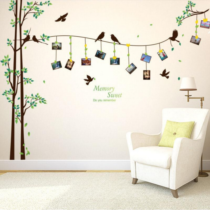 Sticker decorativ de perete cu 7 rame foto Luxer, Copacul cu amintiri, Autocolant, 120X100 cm, stickere perete autoadezive autocolante pentru copii rame fotografii oerete foto copac cu poze emag dedeman [2]
