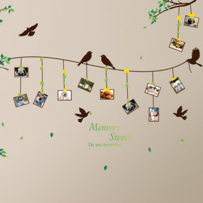 Sticker decorativ de perete cu 7 rame foto Luxer, Copacul cu amintiri, Autocolant, 120X100 cm, stickere perete autoadezive autocolante pentru copii rame fotografii oerete foto copac cu poze emag dedeman [3]