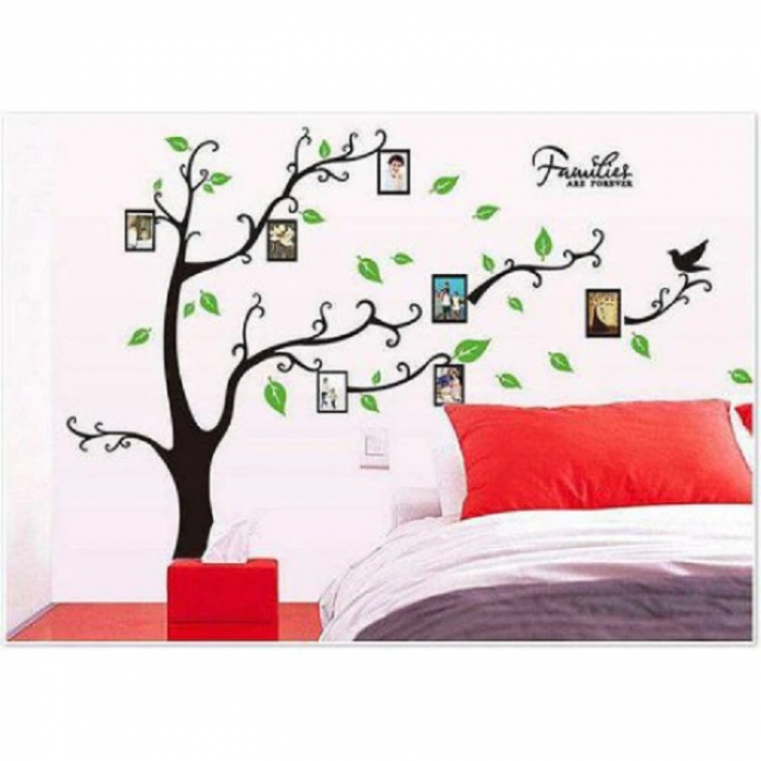 Sticker decorativ de perete cu 7 rame foto Luxer, Copacul cu amintiri, Autocolant, 120X100 cm, stickere perete autoadezive autocolante pentru copii rame fotografii oerete foto copac cu poze emag dedeman [2]