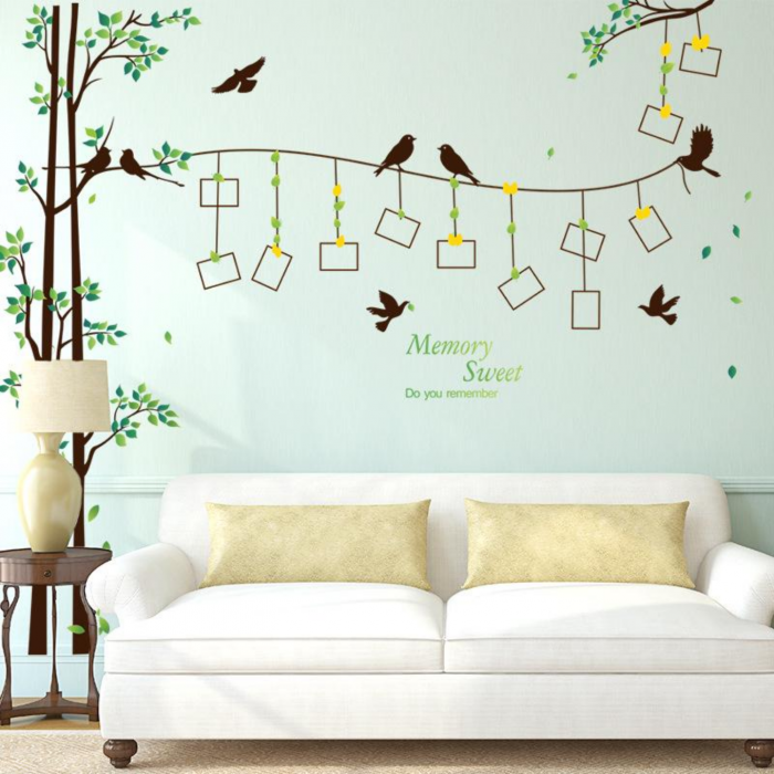 Sticker decorativ de perete cu 7 rame foto Luxer, Copacul cu amintiri, Autocolant, 120X100 cm, stickere perete autoadezive autocolante pentru copii rame fotografii oerete foto copac cu poze emag dedeman [4]