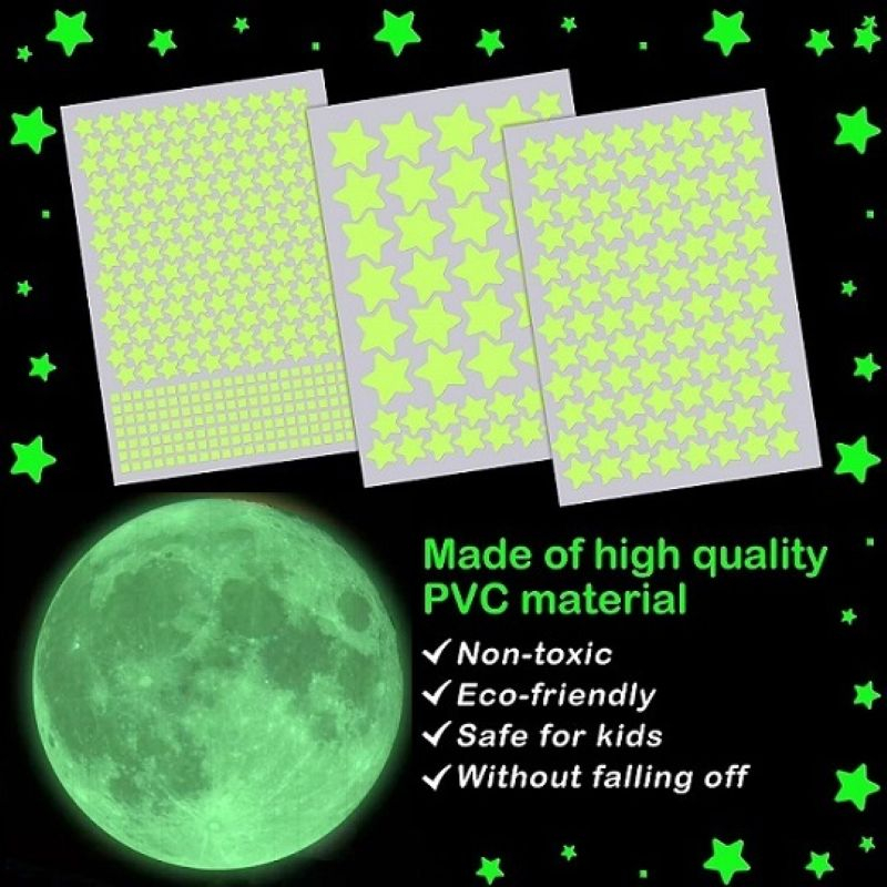 Sticker Fosforescent "Universul la Tine acasă" – Set Premium: Lună 20 cm + 452 Stele Glow-in-the-Dark [11]