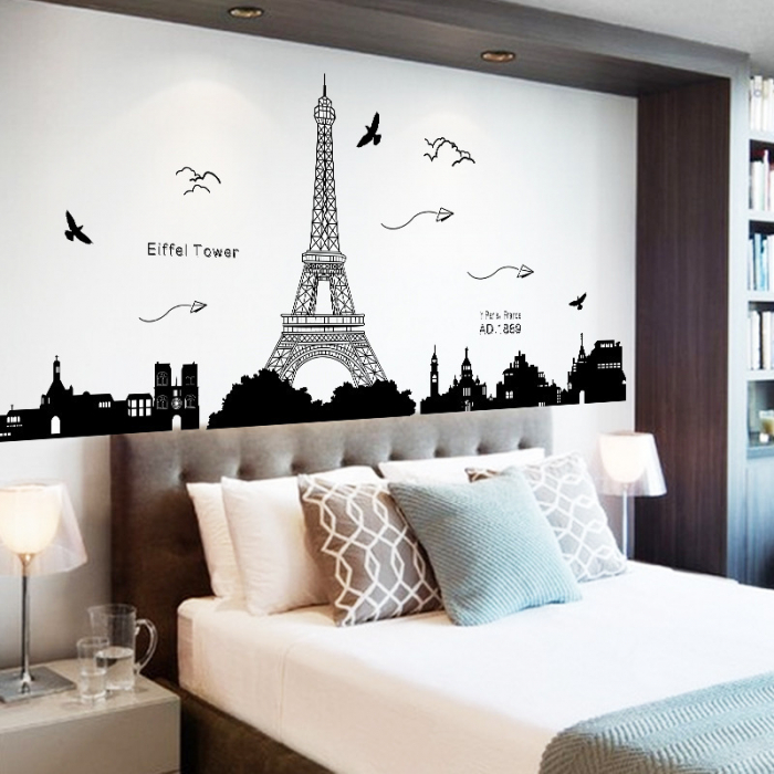 Sticker decorativ Luxer, Autocolant Turnul Eiffel Paris, Negru, 185x70 cm, stickere perete dormitor sufragerie living dedeman pentru birou autoadeziv turnul eiffel tower ieftin jumbo luxer [2]