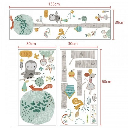 Sticker decorativ Luxer metru autocolant inaltime copii adulti taliometru de perete masurat copii masurator baieti fete diney emag jumbo leroy merlin autocolant animale pasari salbatice [8]