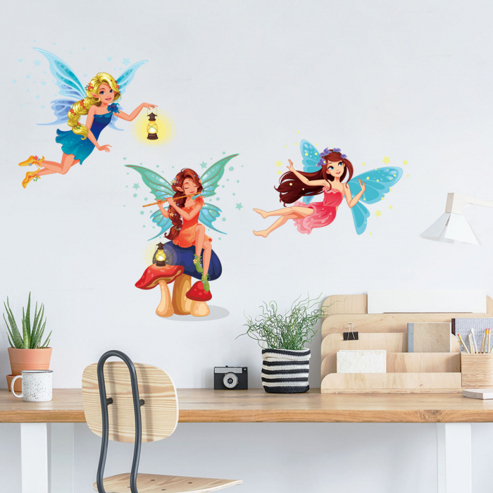 Sticker decorativ pentru copii Luxer, Autocolant Cele 3 Zane Fermecate, 70x50 cm, stickere perete dedeman copii [3]